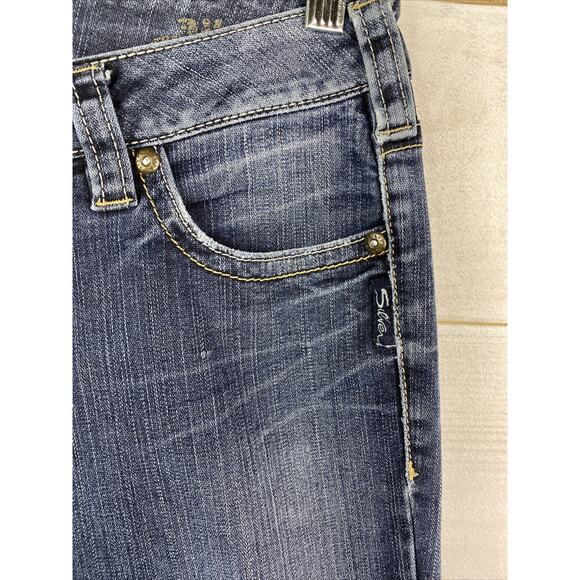 Silver Jeans Womens 30 Aiko Distressed Stretch Denim Medium Wash Boot Cut - Picture 2 of 11